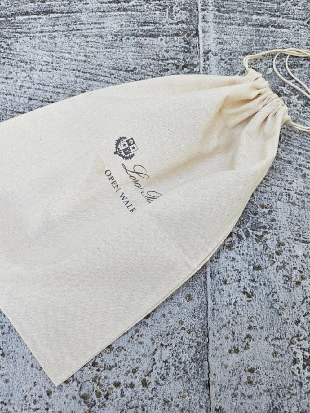 Loro Piana Open Walk Dust Bag Draw String Storage Bag Cotton Made in Italy auth